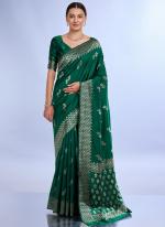 Silk Green Traditional Wear Weaving Saree